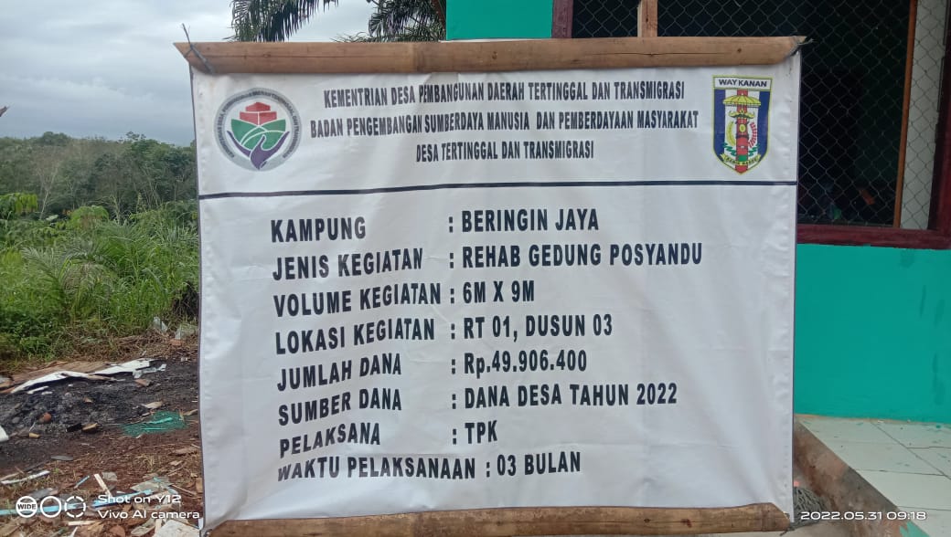 Anggaran Renovasi Gedung Posyandu Dusun 3 kampung Beringin Jaya Diduga di Mark Up 1 IMG-20220604-WA0055