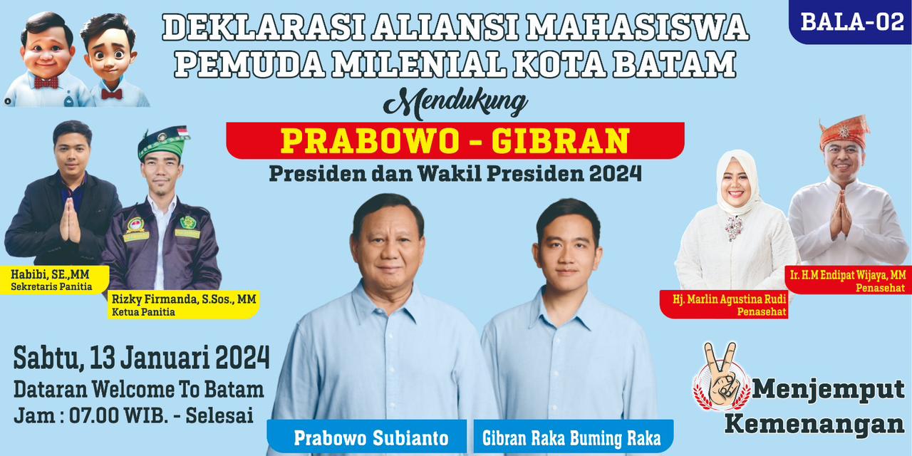 Aliansi Milenial Batam Deklarasikan Dukungan Terhadap Prabowo-Gibran 1 WhatsApp Image 2024-01-11 at 11.31.32