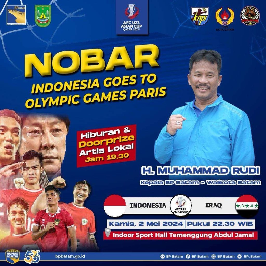 Semi Final Piala Asia U-23, BP Batam dan Pemko Batam Gelar Nobar 1 1.5bp
