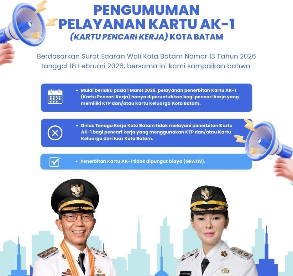 Maret 2026, di Batam "Layanan Kartu Pencari Kerja" Berlaku Untuk Warga Ber- KTP Batam 1 1771920878348